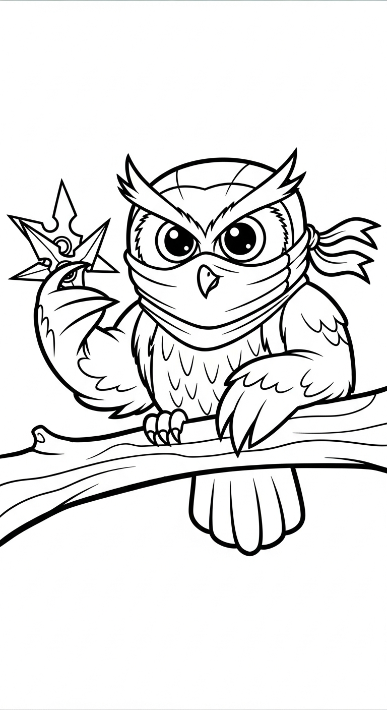 Updated Ninja coloring pages for children to print for free