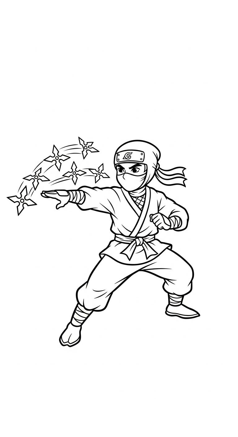 Ninja coloring page updated for 10 year olds
