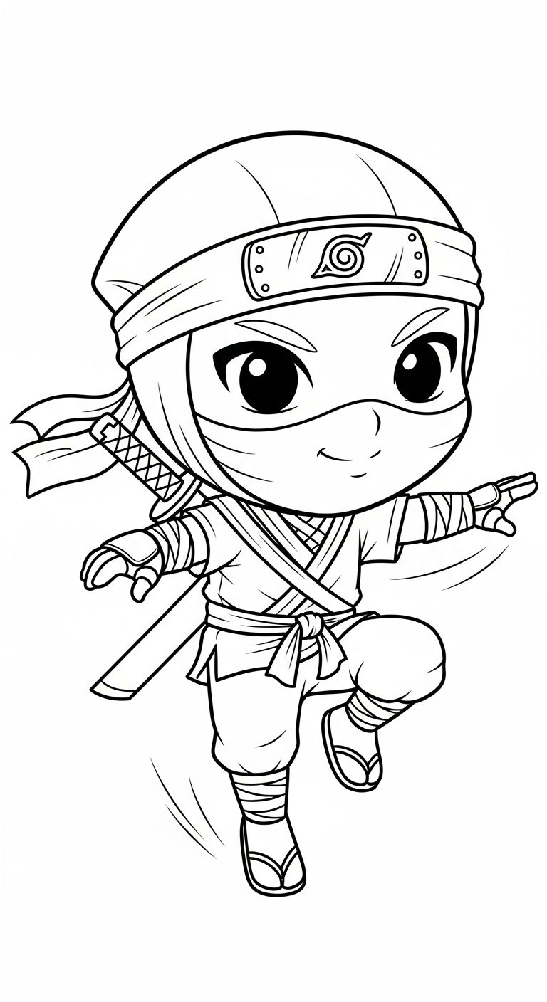 Ninja coloring page updated for 8 year olds
