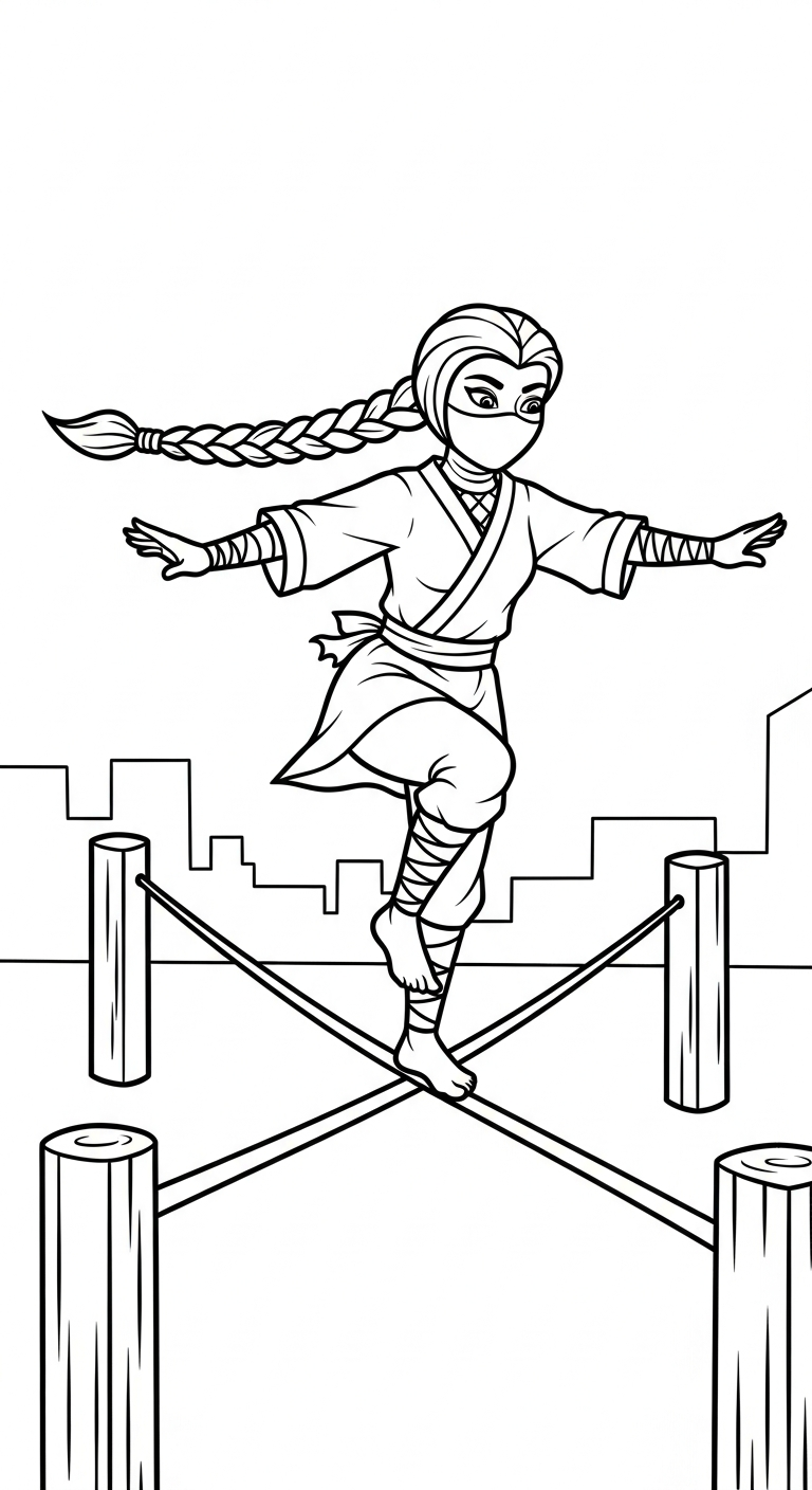 Ninja coloring page updated for children