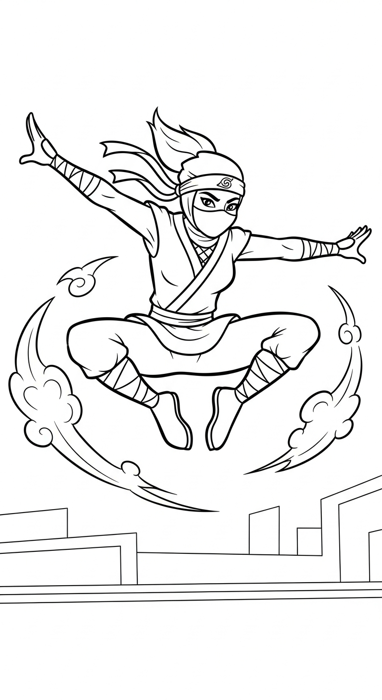 Ninja coloring page updated to draw and print