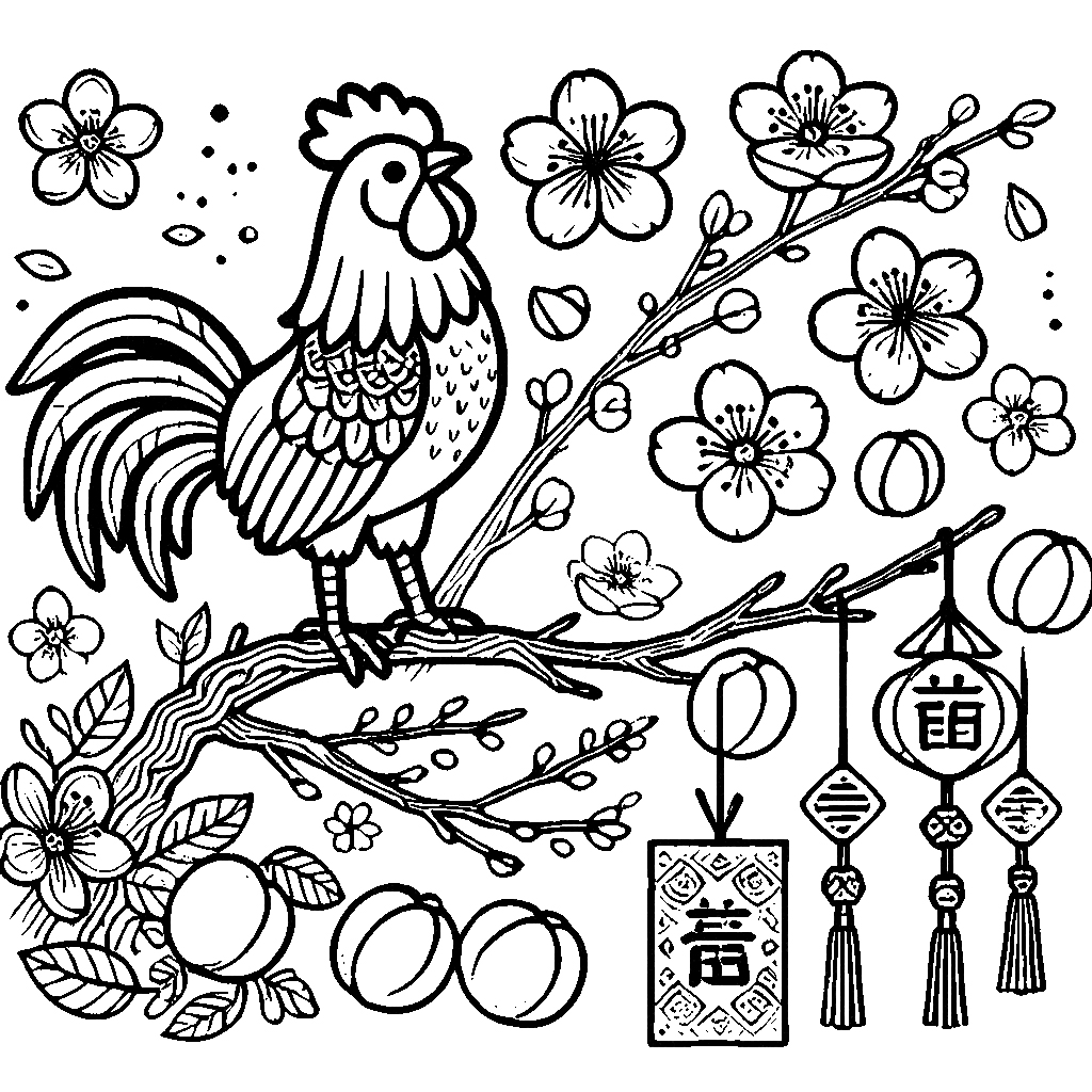 coloriage Nouvel an Chinois à imprimer gratuit