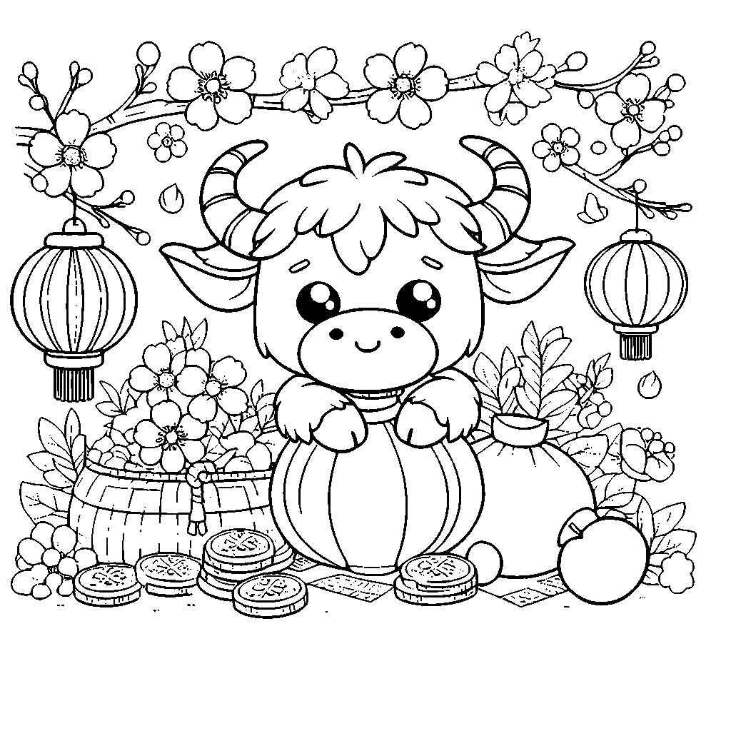 coloriage Nouvel an Chinois gratuit en ligne