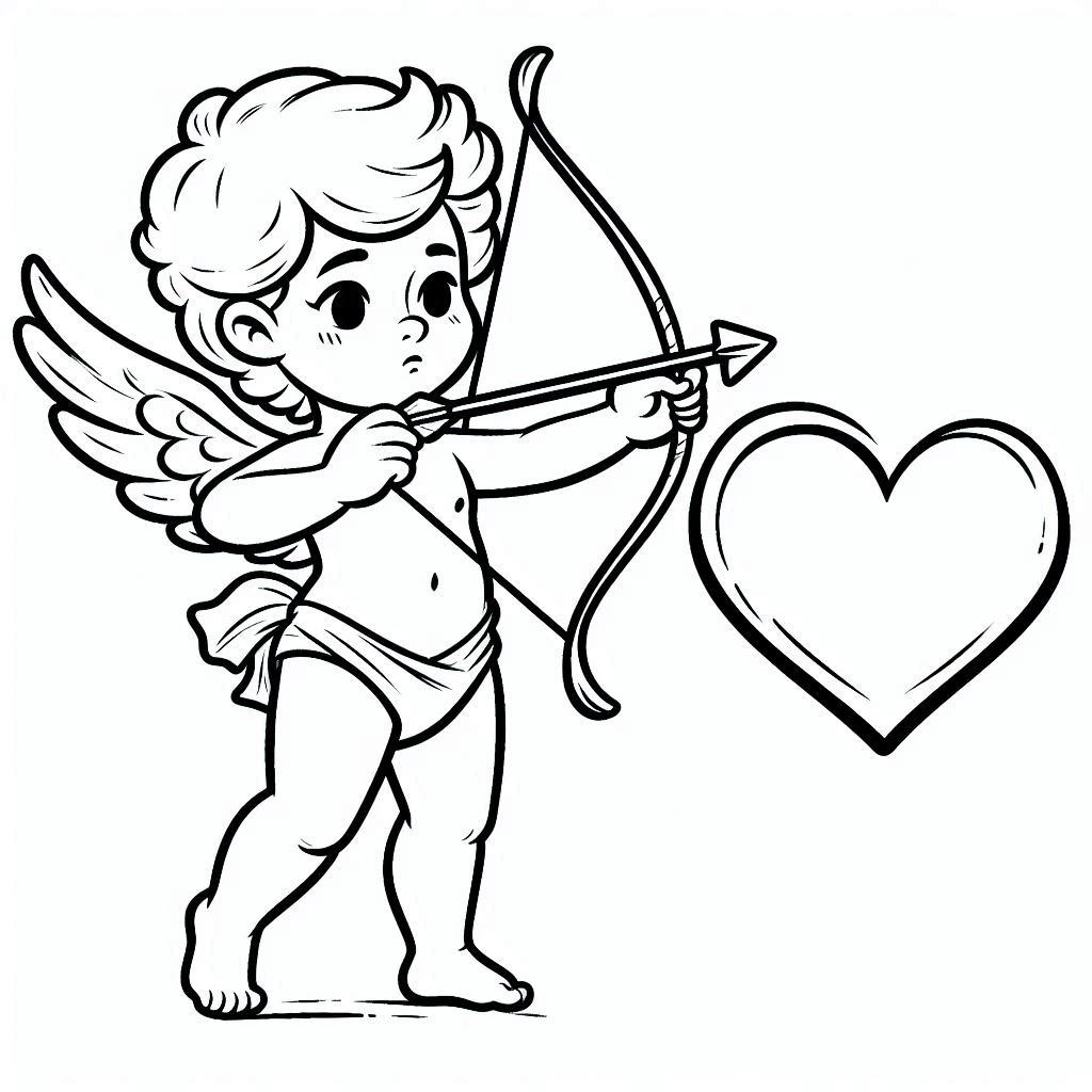 coloriage Saint Valentin pour enfant de 4 ans