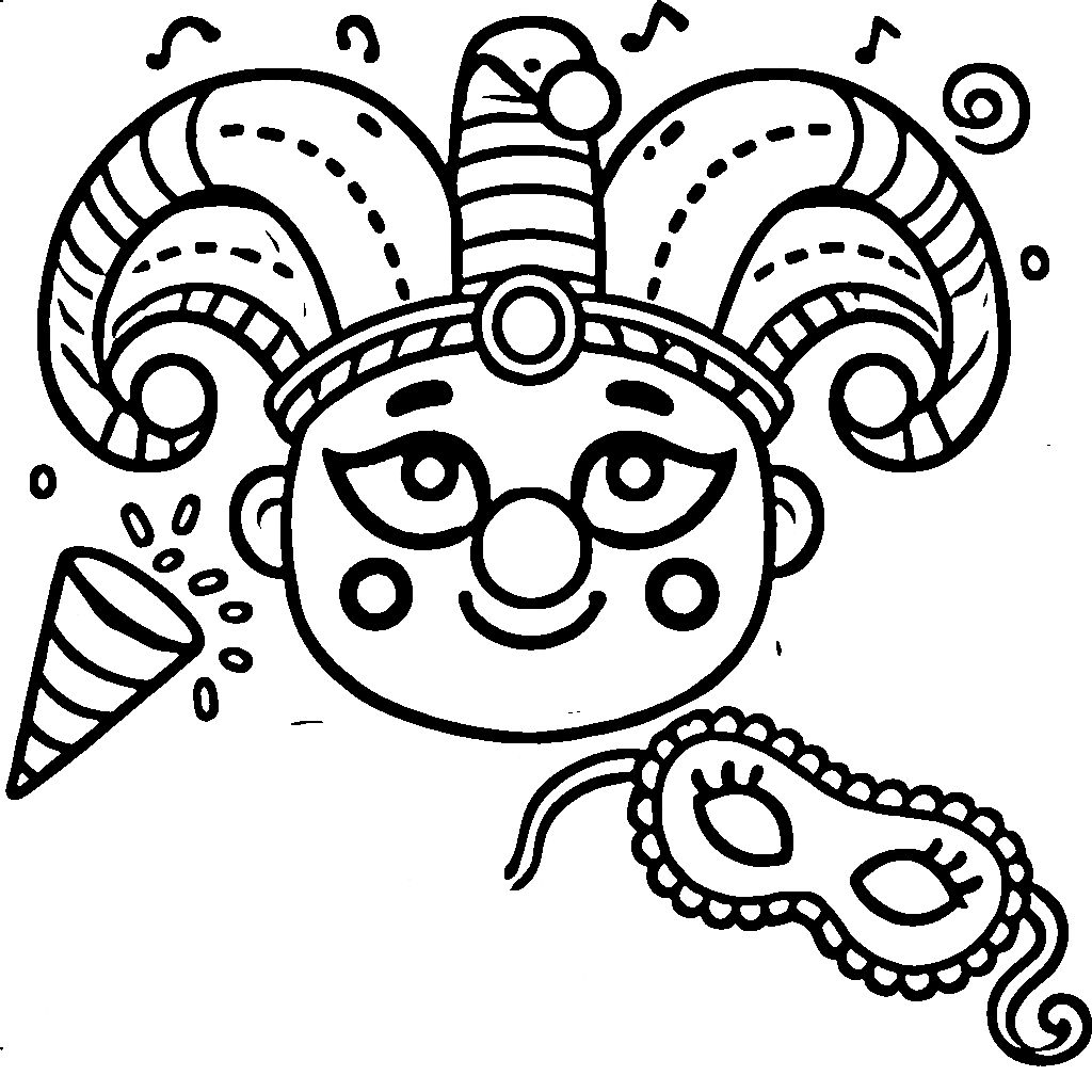 coloriage carnaval pour enfant à imprimer