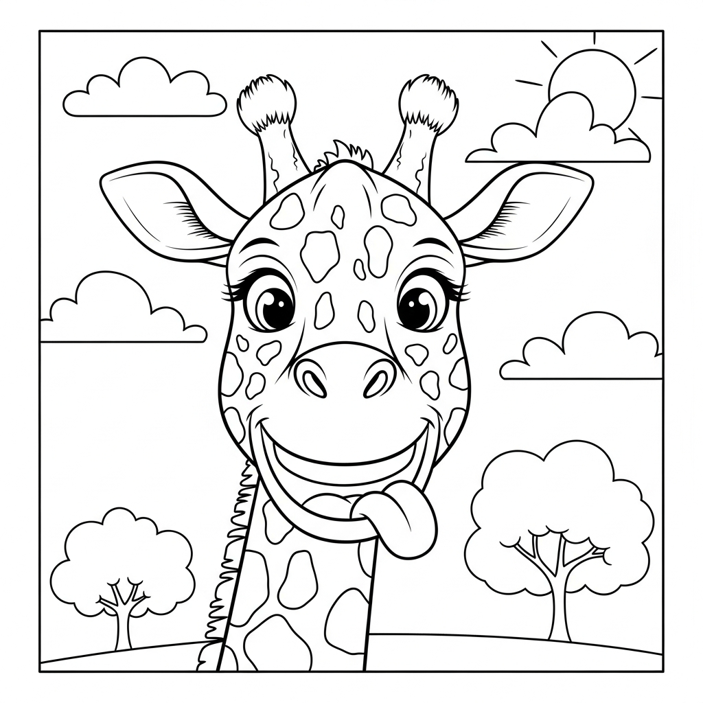 image pour coloriage girafe updated enfant