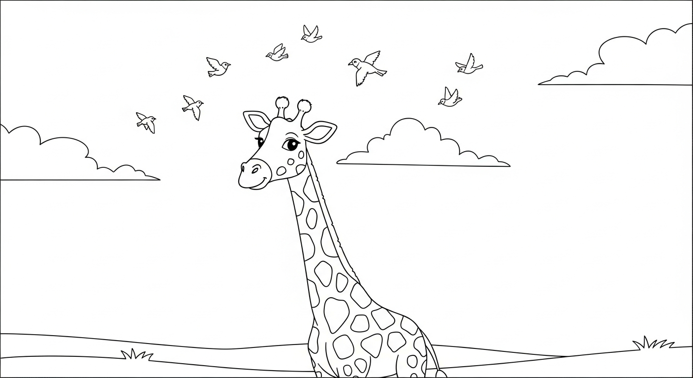coloriage girafe updated à imprimer gratuitement