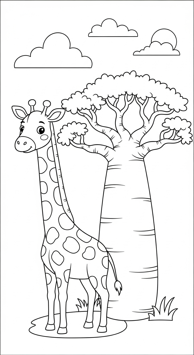 coloriage girafe updated à imprimer gratuitement