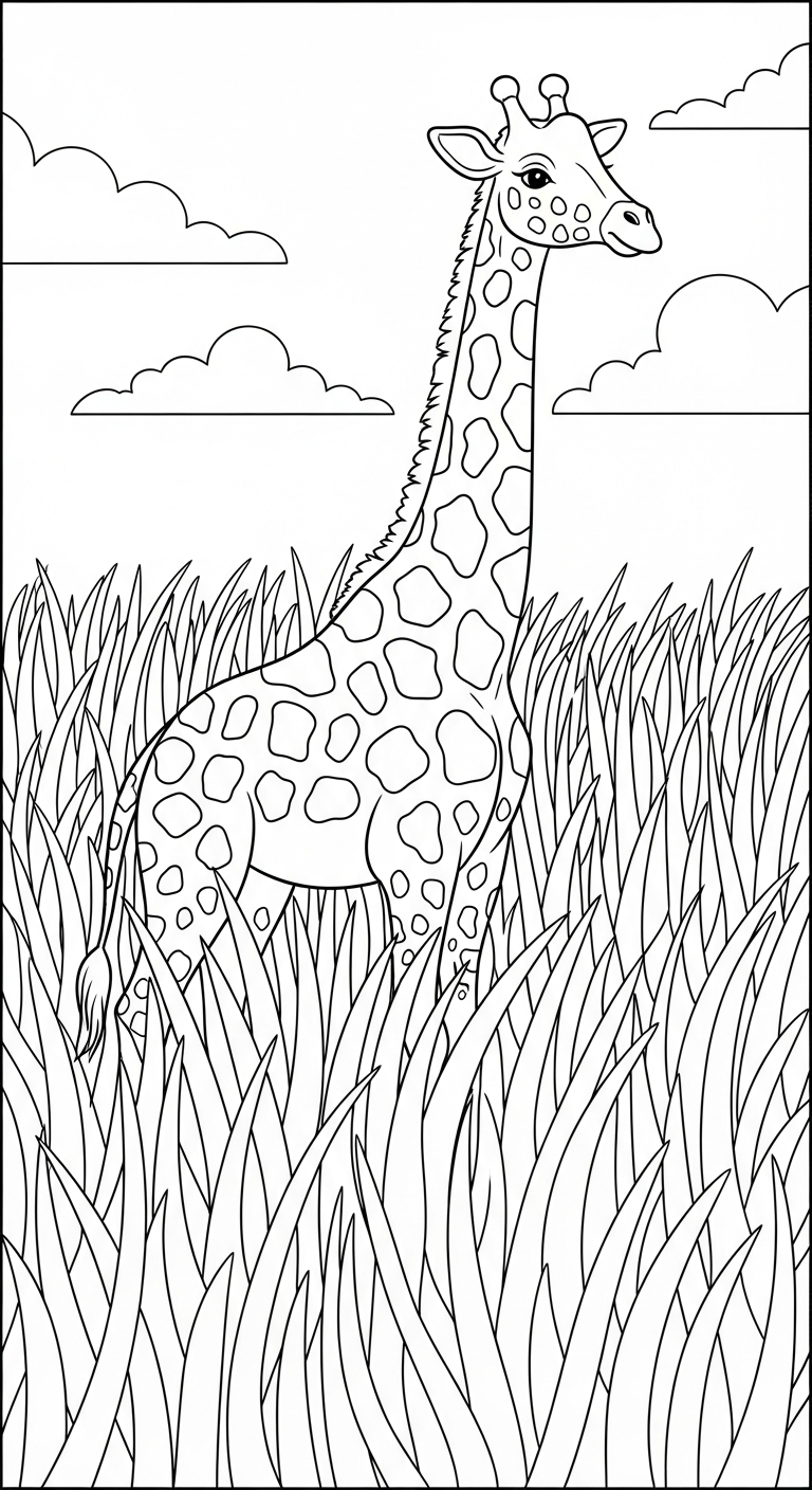 coloriage girafe updated et decoupage a imprimer gratuit