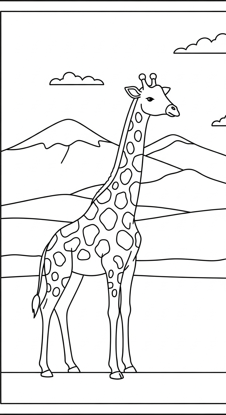 coloriage girafe updated pour enfants
