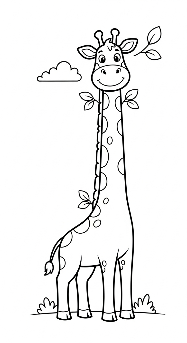 coloriage girafe updated pour enfants à imprimer