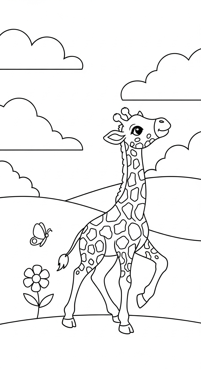 coloriage girafe updated à imprimer