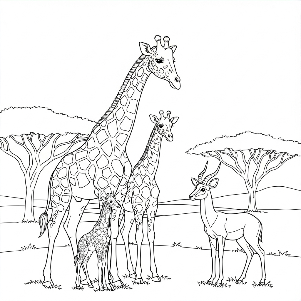 coloriage girafe updated à imprimer pour enfants