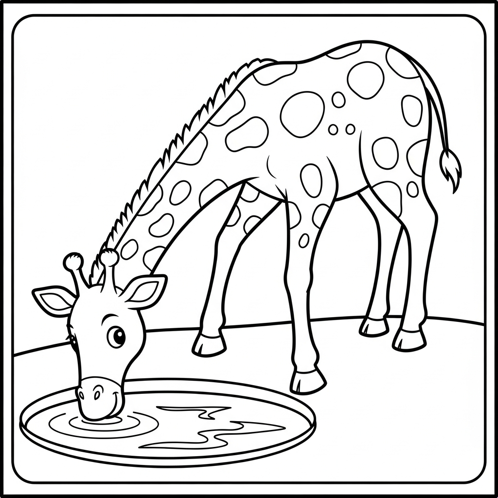 coloriage girafe updated pour enfant de 2 ans