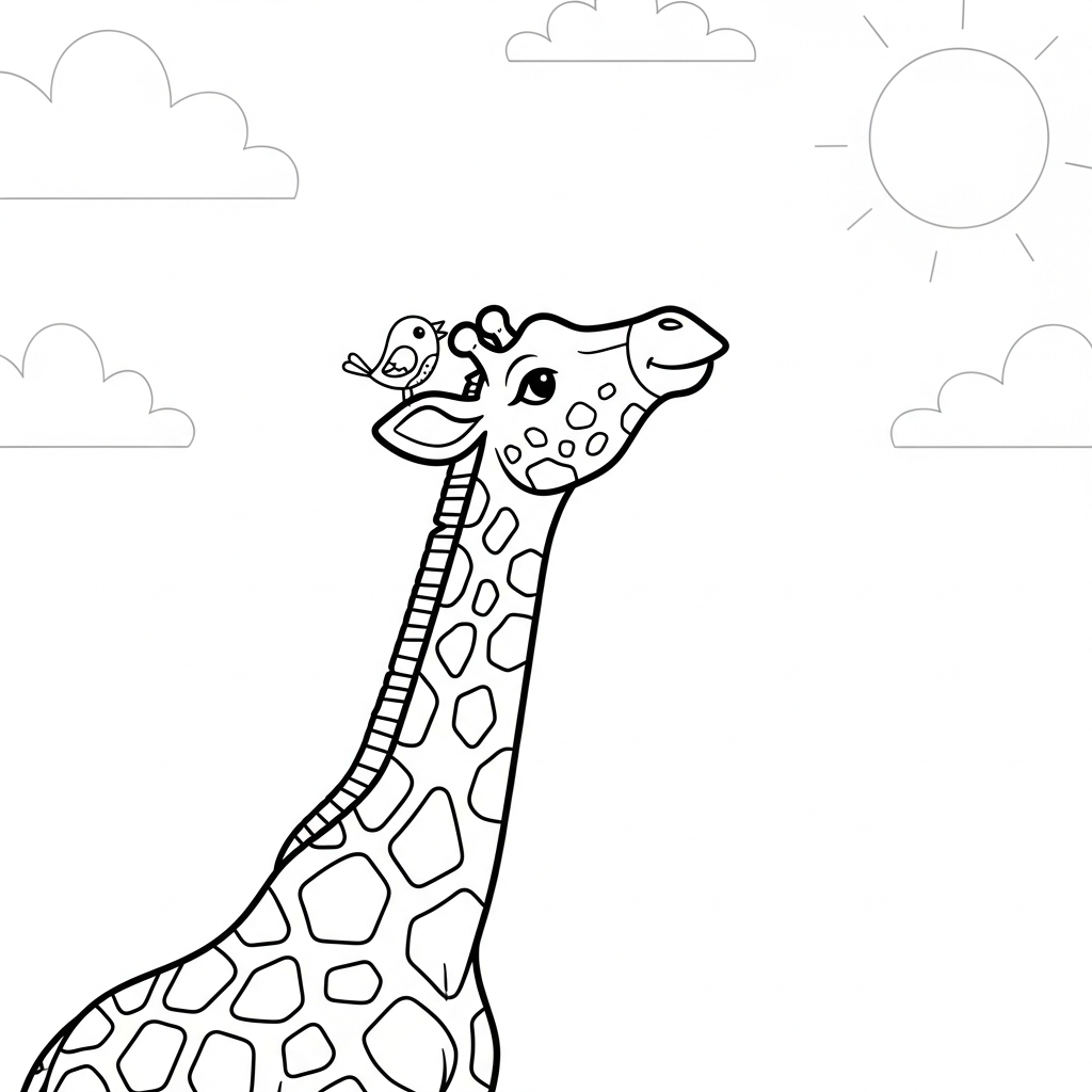 coloriage girafe updated en ligne pour enfant