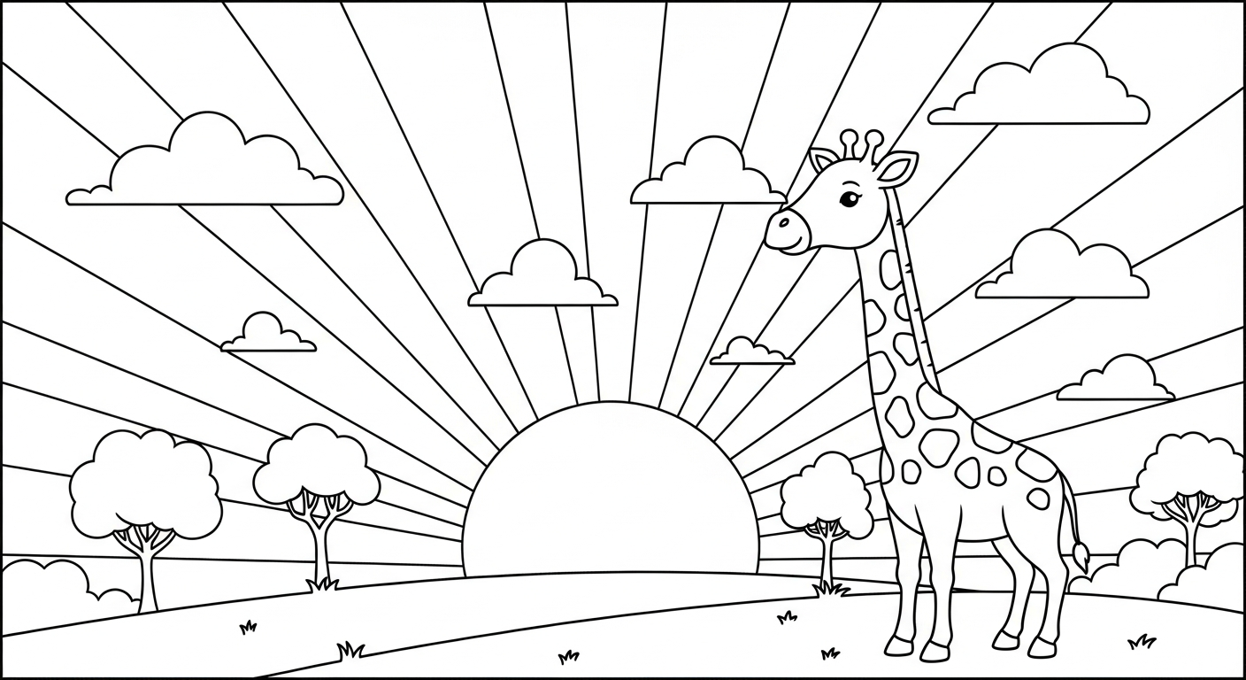 coloriage girafe updated à imprimer pour enfant de 4 ans