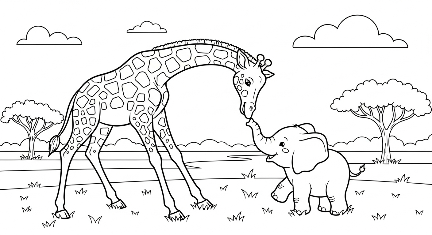 coloriage girafe updated pour enfants a imprimer