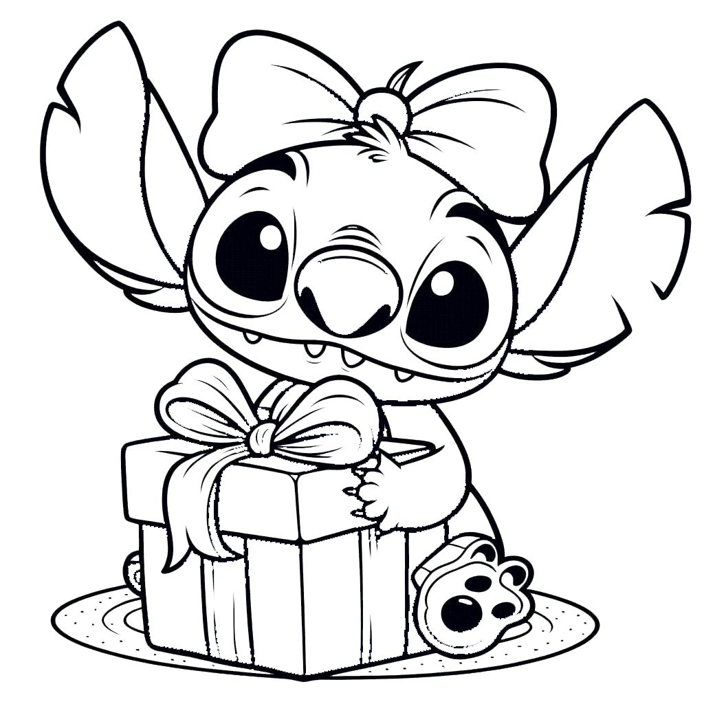 coloriage stitch anniversaire pour enfants a imprimer gratuit