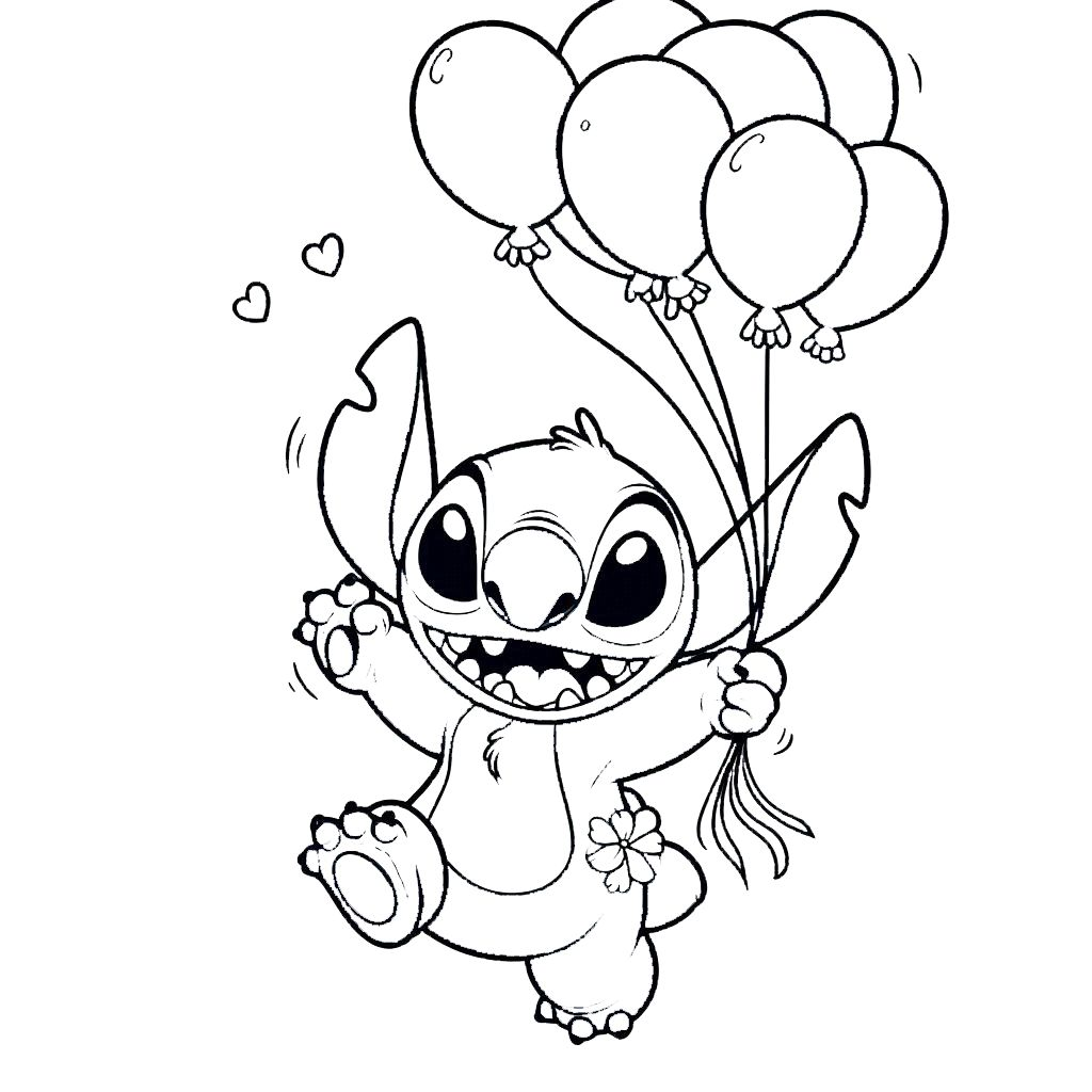 a imprimer coloriage stitch anniversaire gratuit