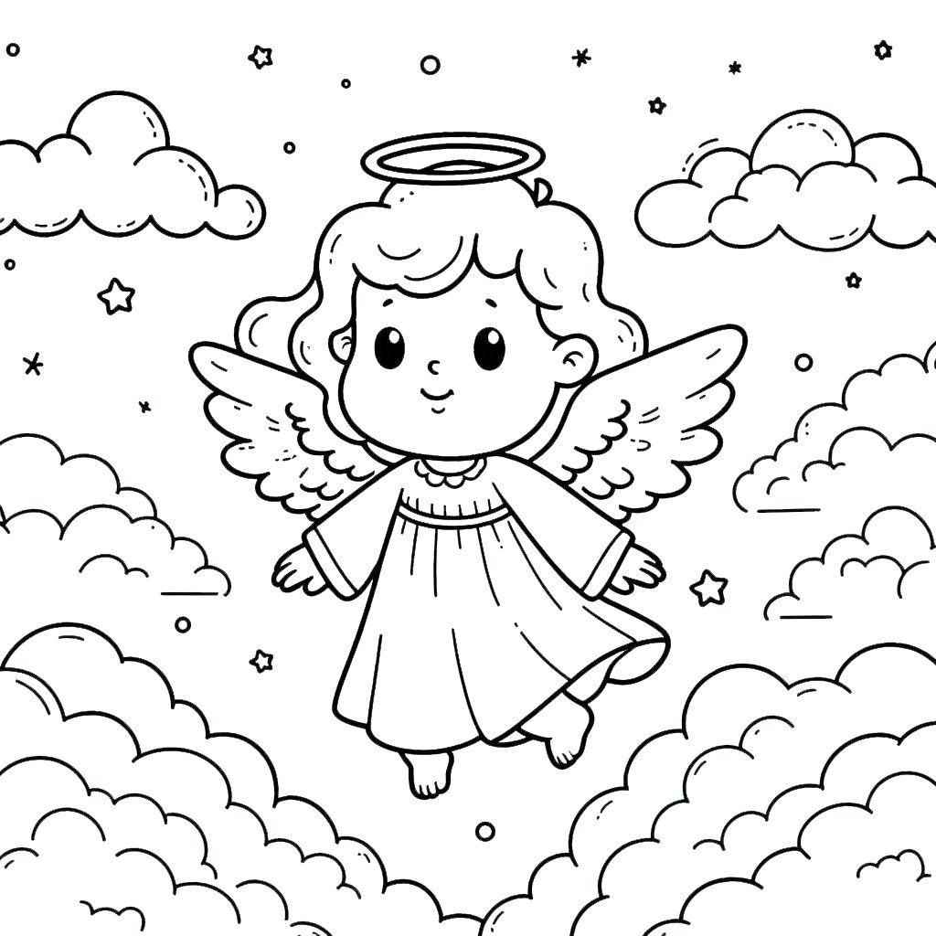 coloriage Ange a imprimer gratuit