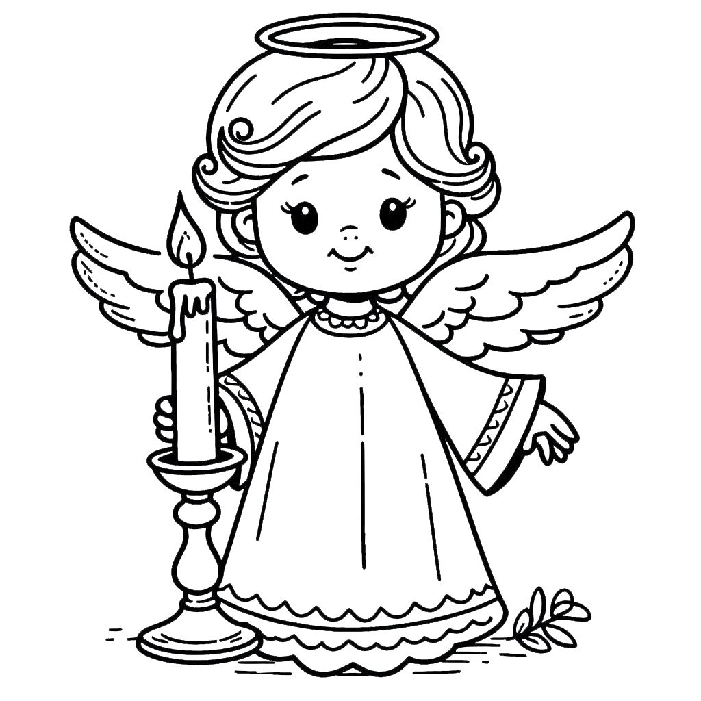 coloriage Ange et decoupage a imprimer gratuit