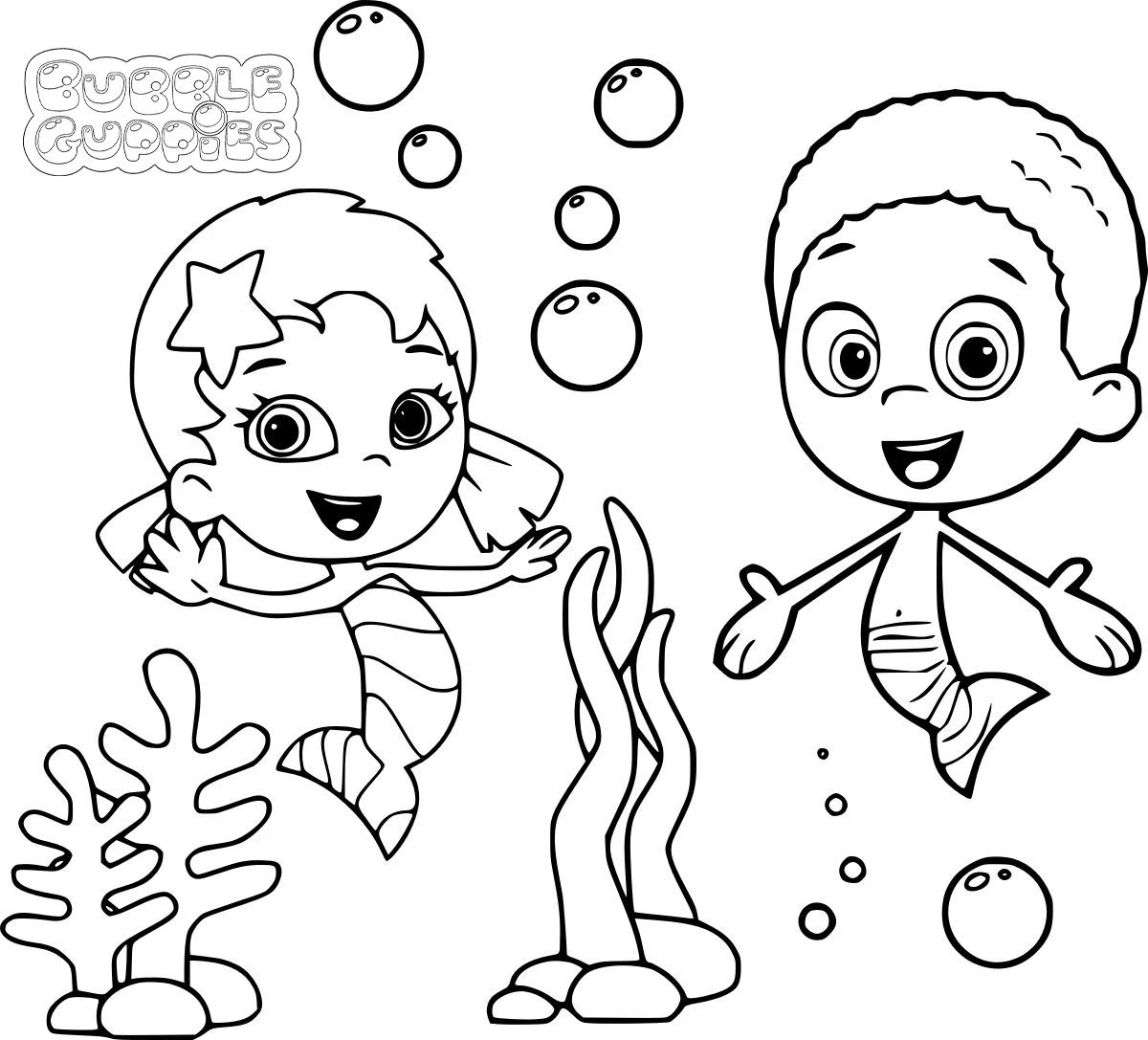 coloriage Bubble Guppies pour enfant de 5 ans