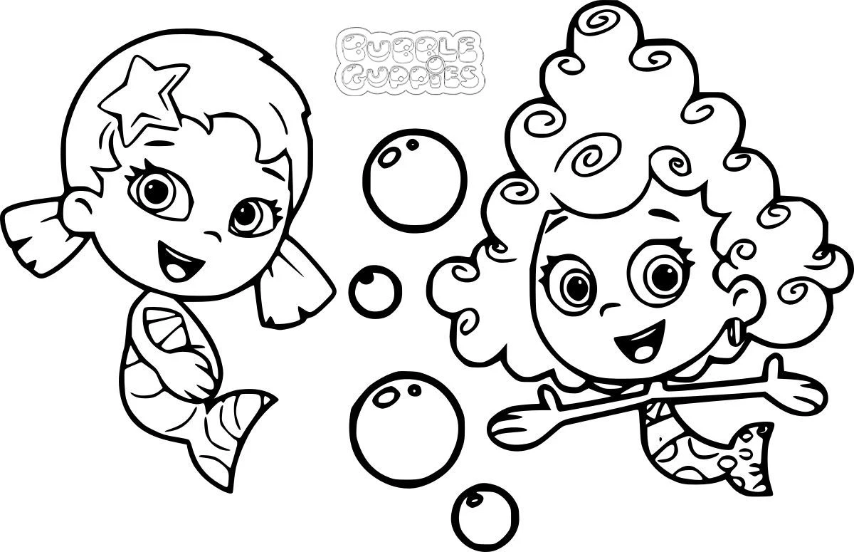 coloriage Bubble Guppies à imprimer pour enfant de 6 ans