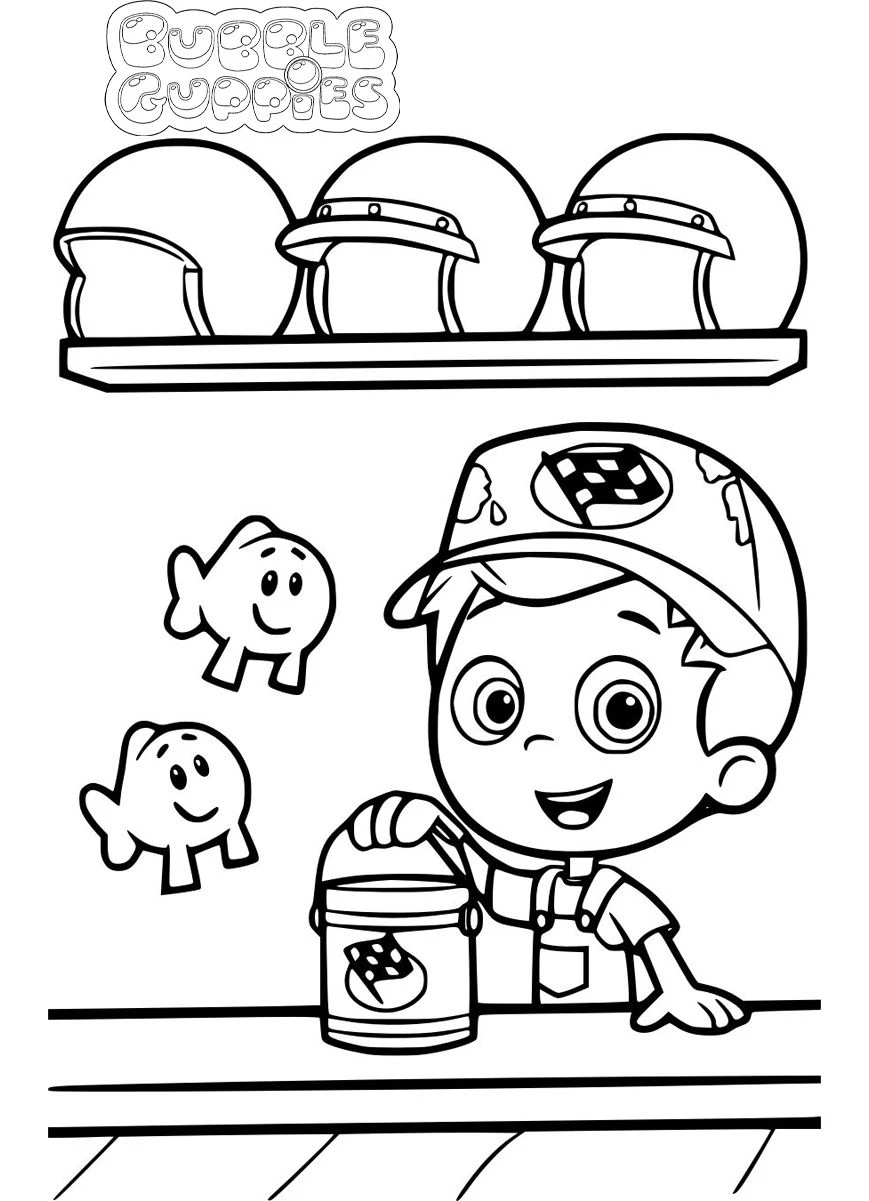 coloriage Bubble Guppies à imprimer pour enfant de 6 ans 1