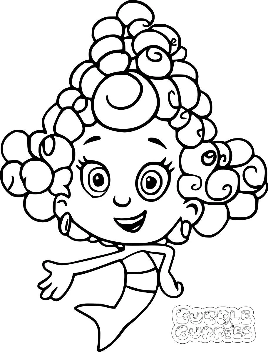 coloriage Bubble Guppies à imprimer pour enfant de 2 ans