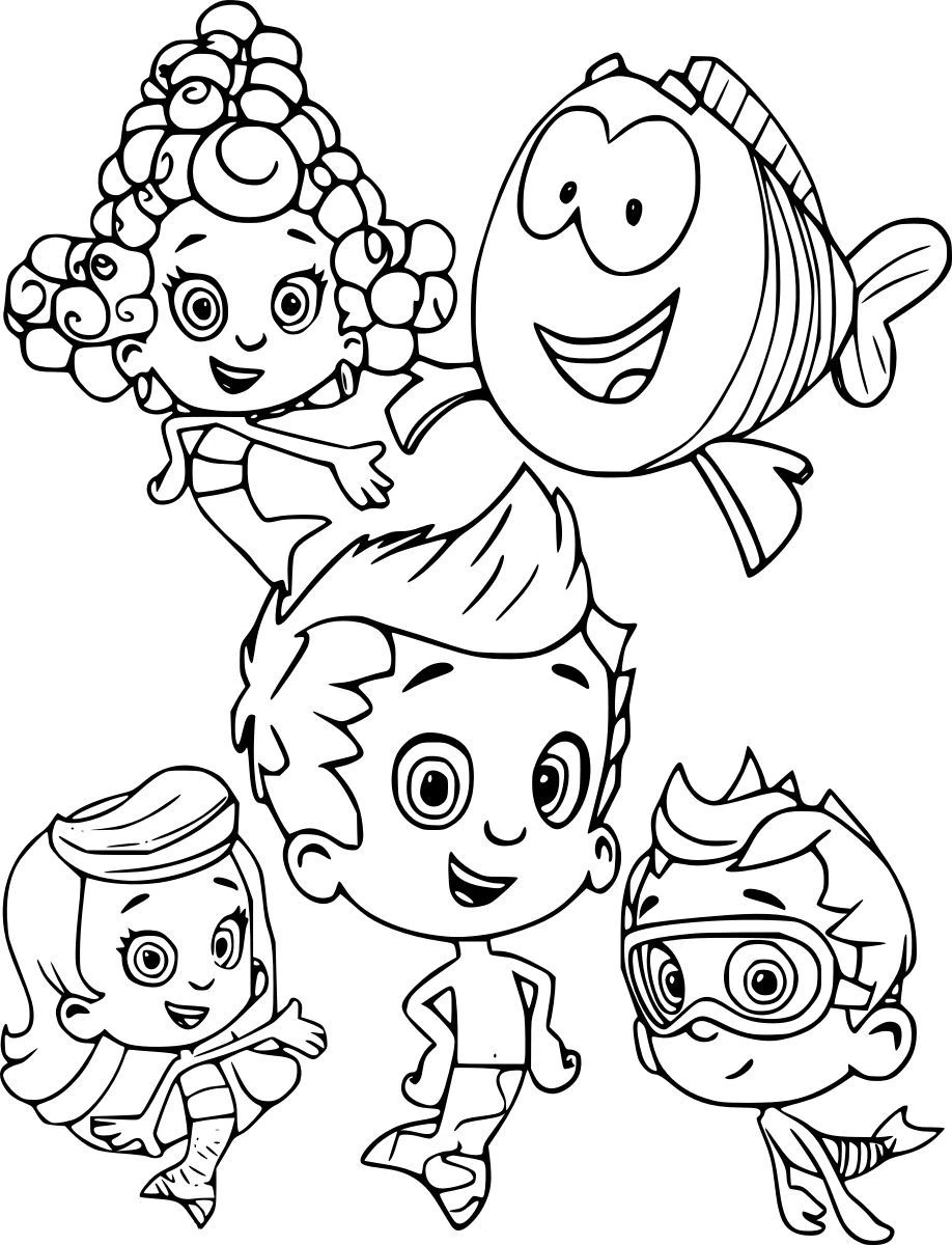 coloriage Bubble Guppies et decoupage a imprimer gratuit