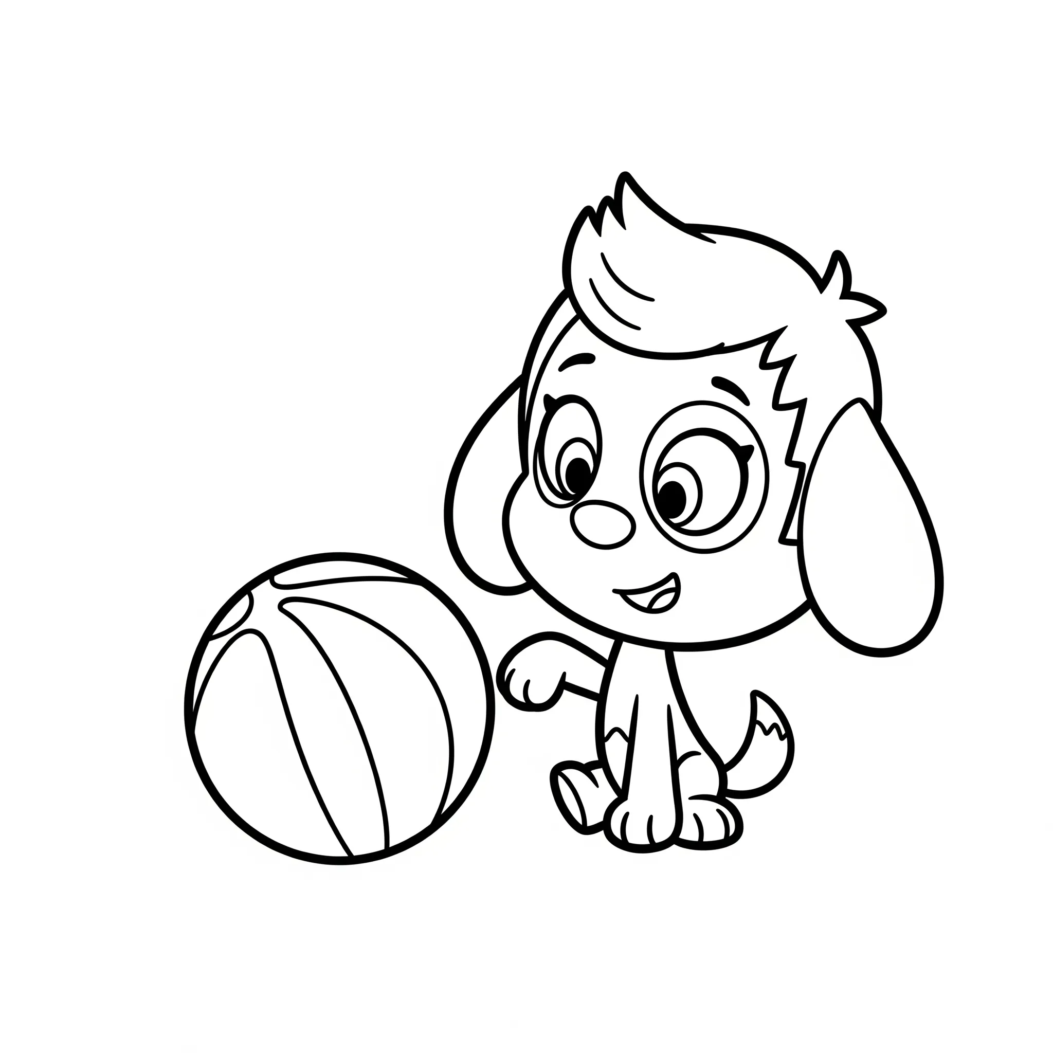 coloriage Bubble Puppy avec son ballon à imprimer gratuit