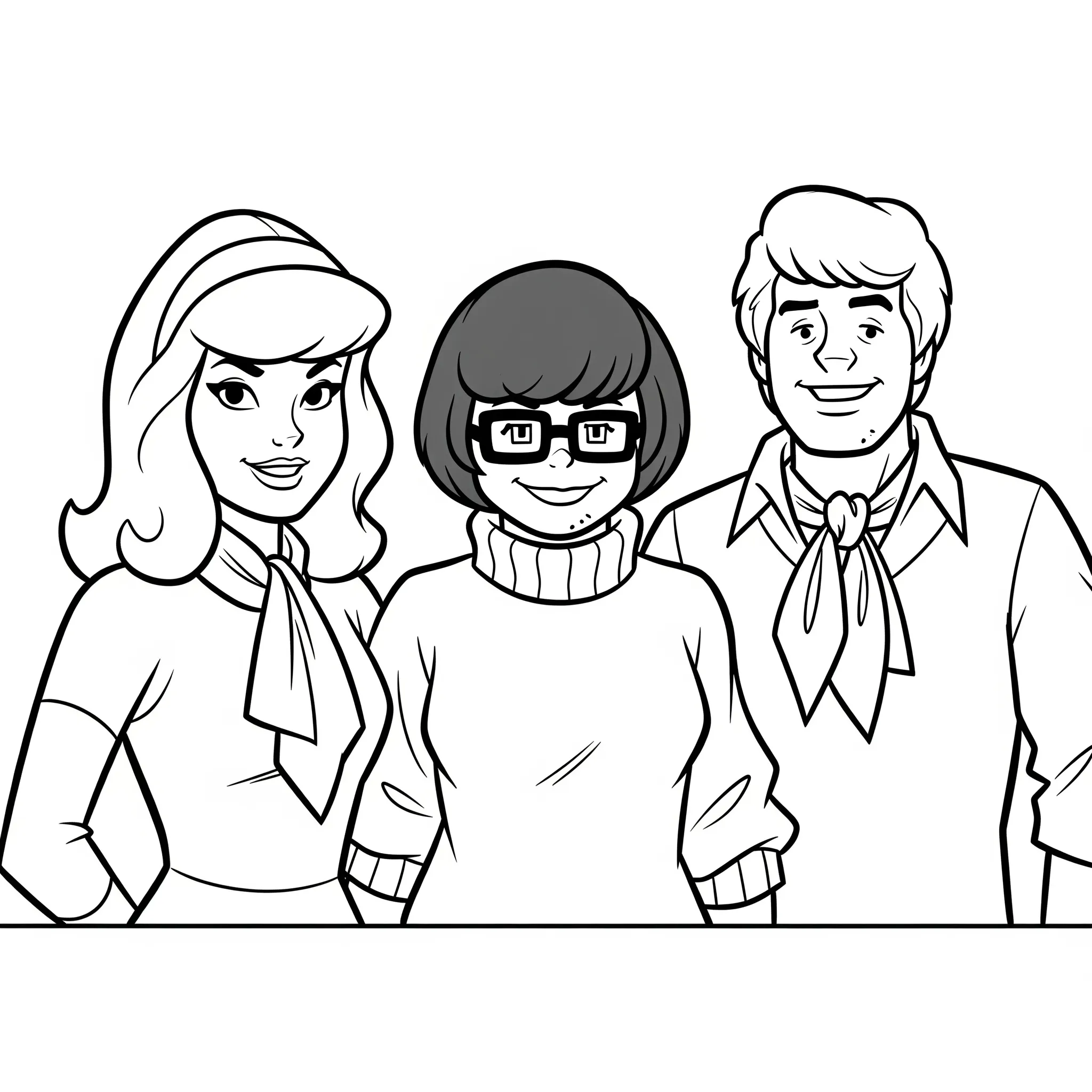 coloriage Daphné, Véra et Fred pour enfants a imprimer