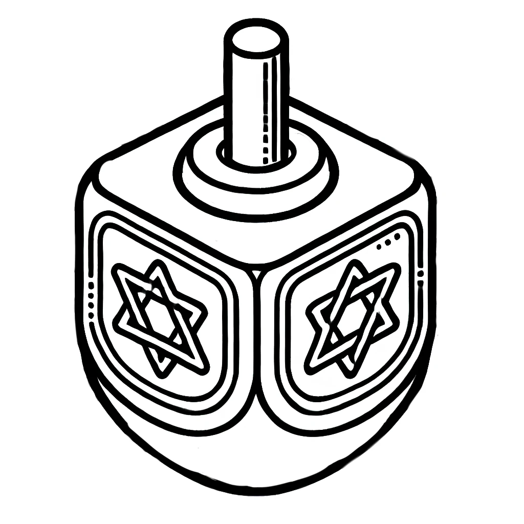 coloriage Dreidel gratuit pour enfants