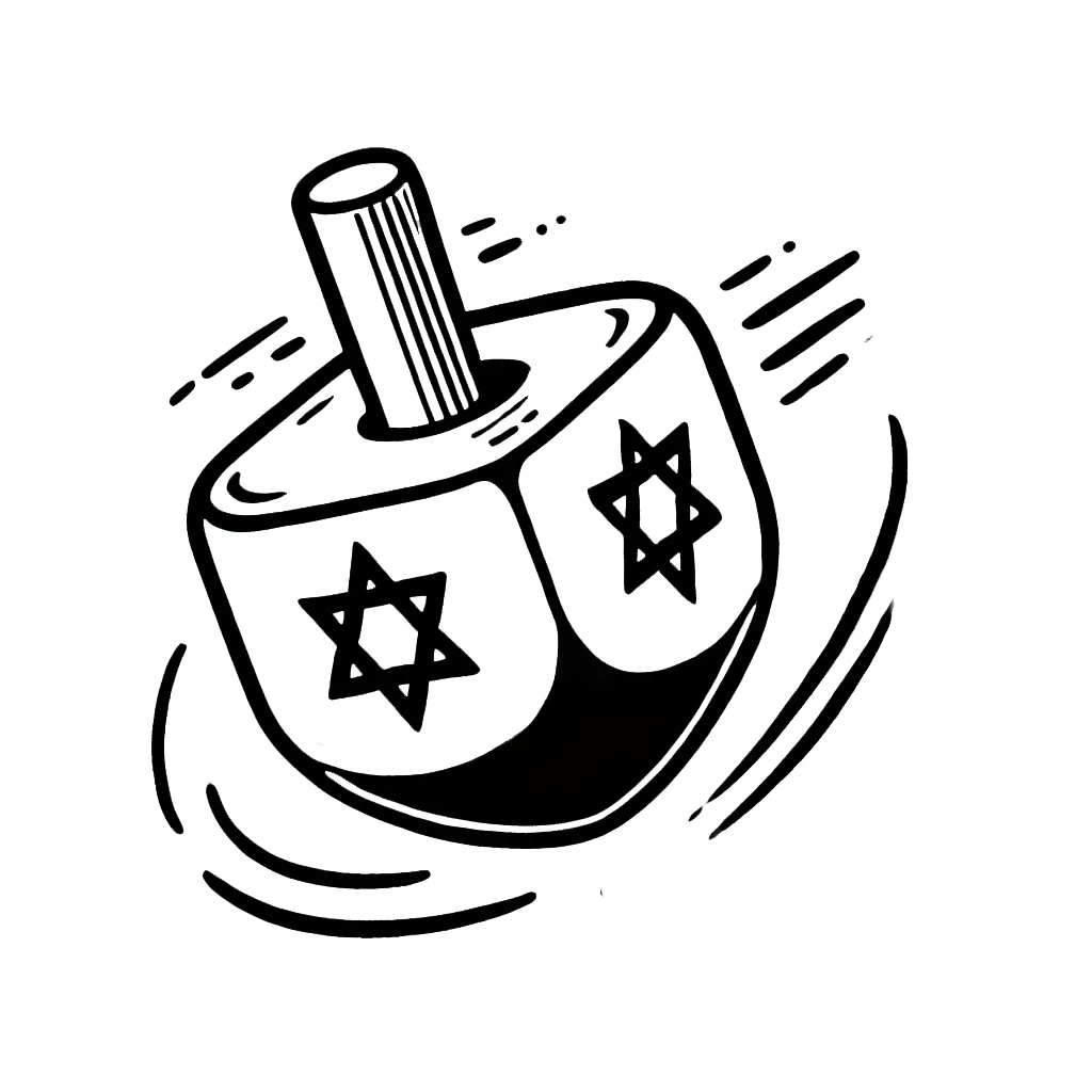 coloriage Dreidel pour enfants a imprimer gratuit