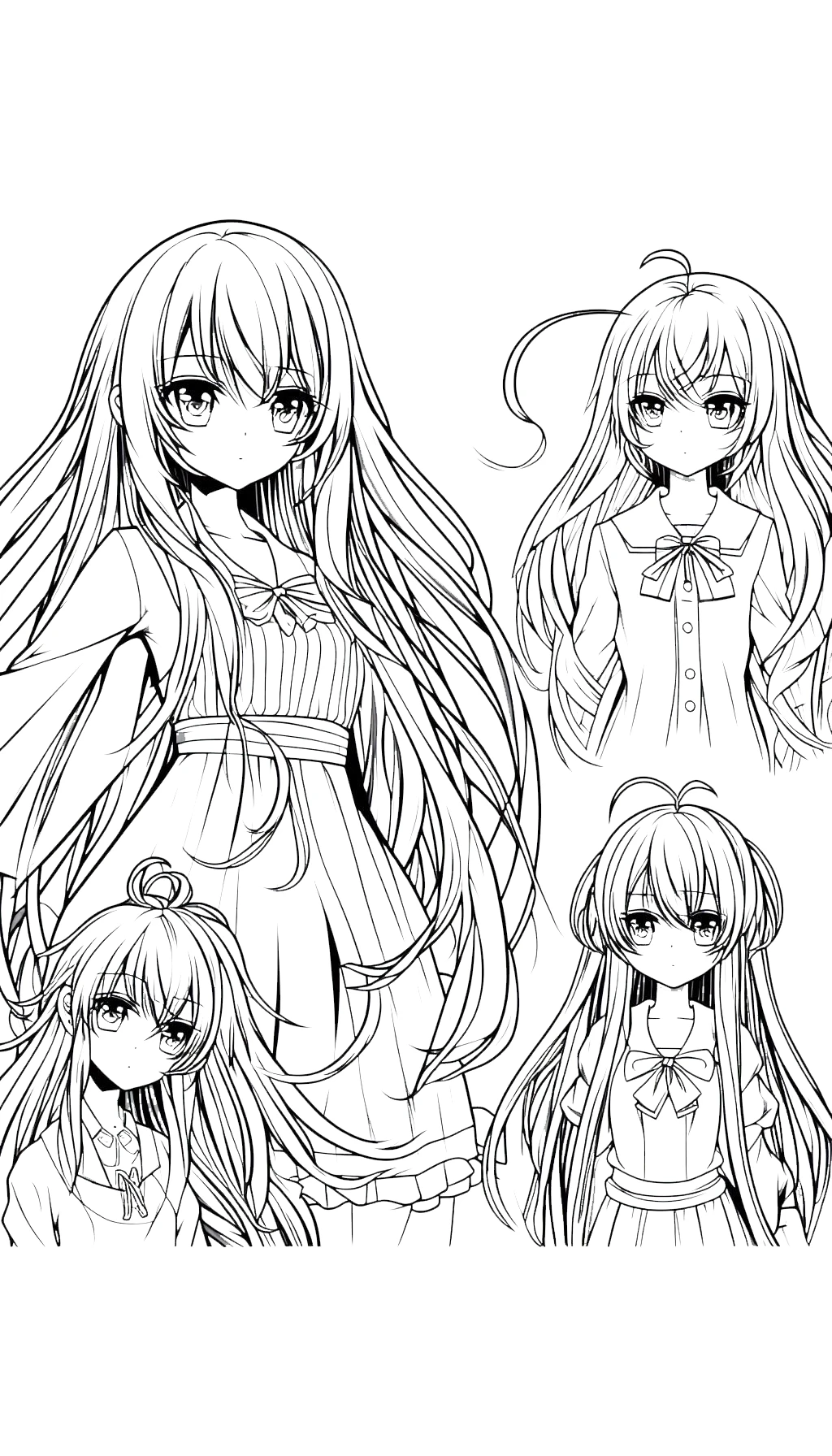 coloriage Fille Anime Aux Cheveux Longs gratuit