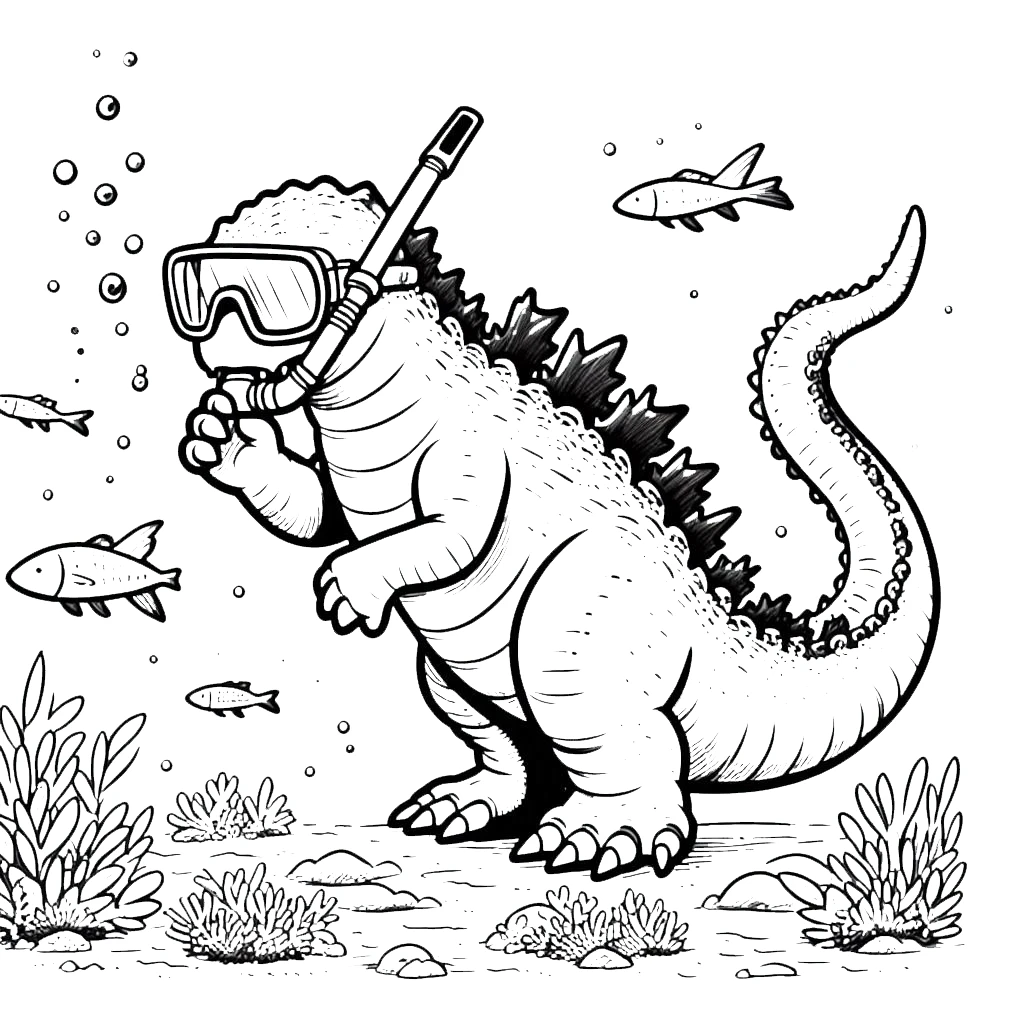 coloriage Godzilla pour enfant gratuit