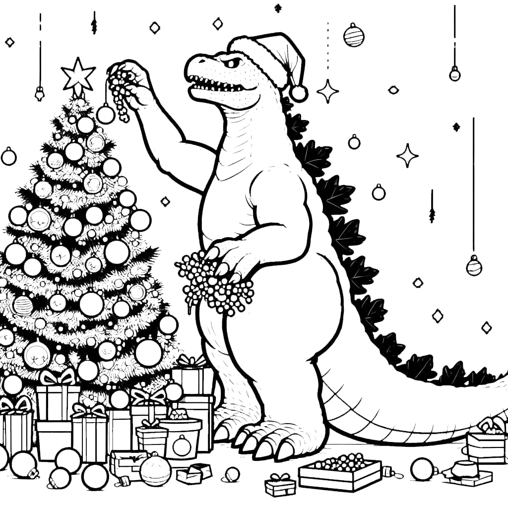 coloriage Godzilla à imprimer pour enfant de 8 ans