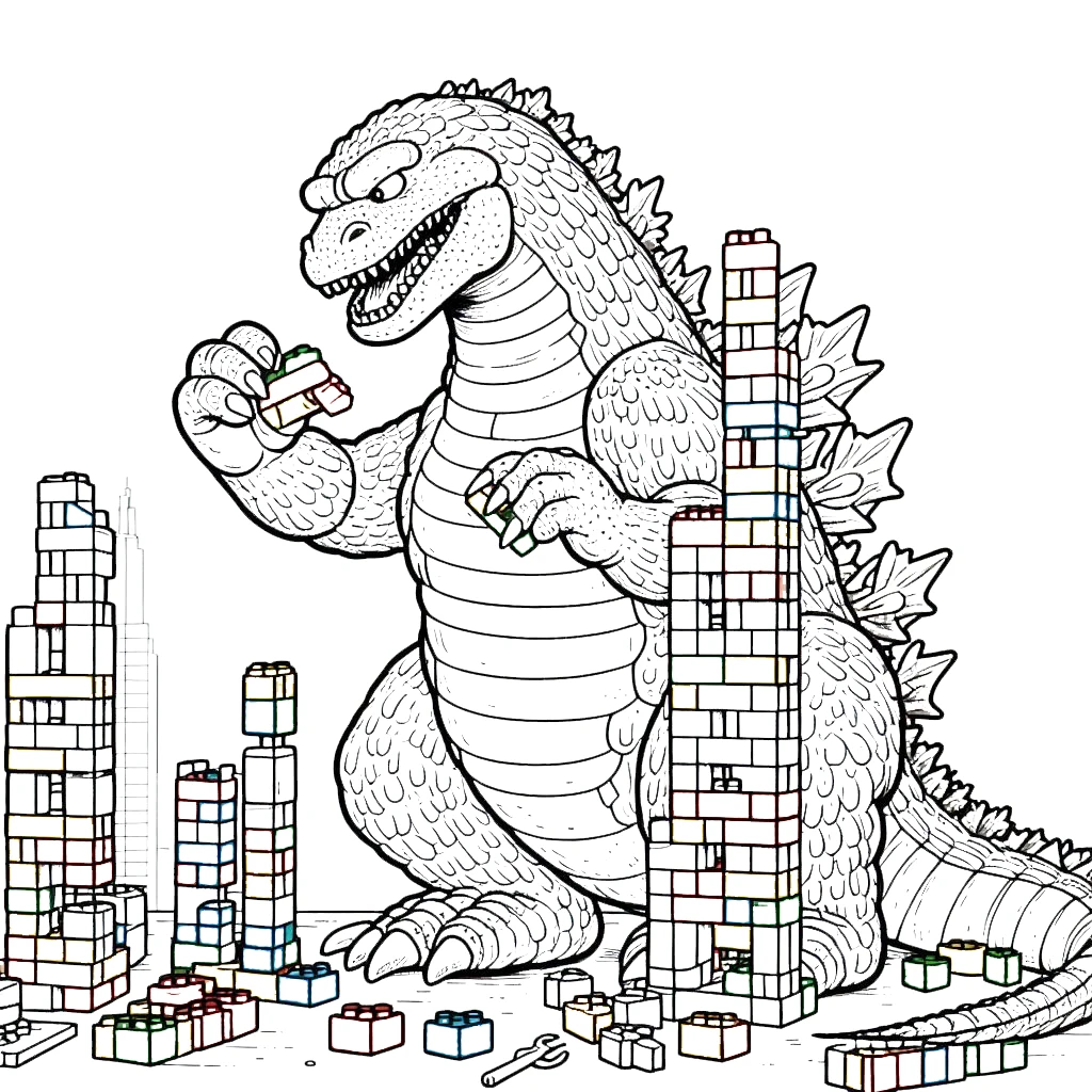 coloriage Godzilla à imprimer pour enfant de 8 ans 1