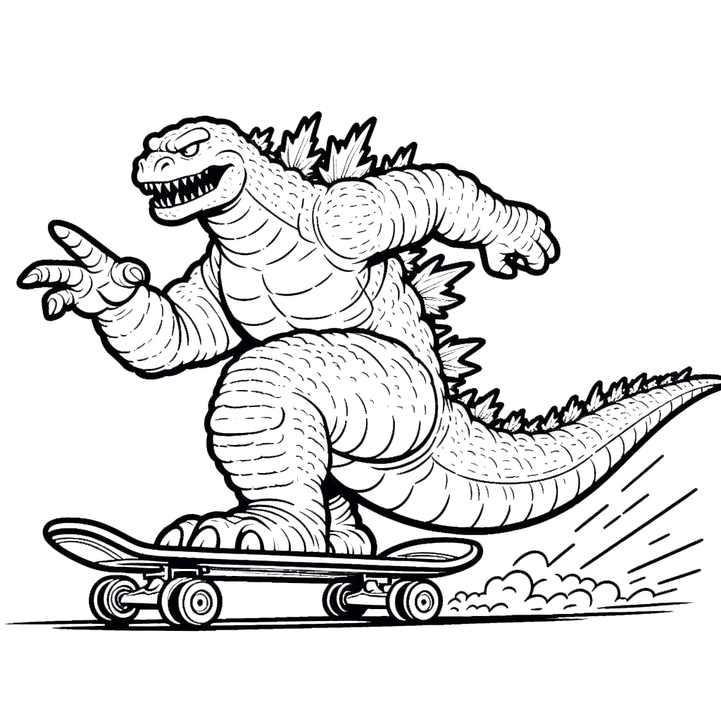 coloriage Godzilla a telecharger