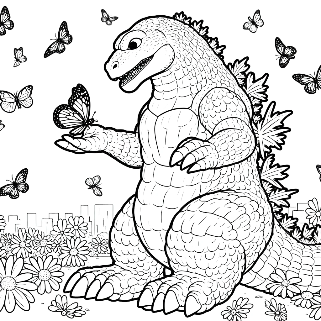 coloriage Godzilla a imprimer gratuit