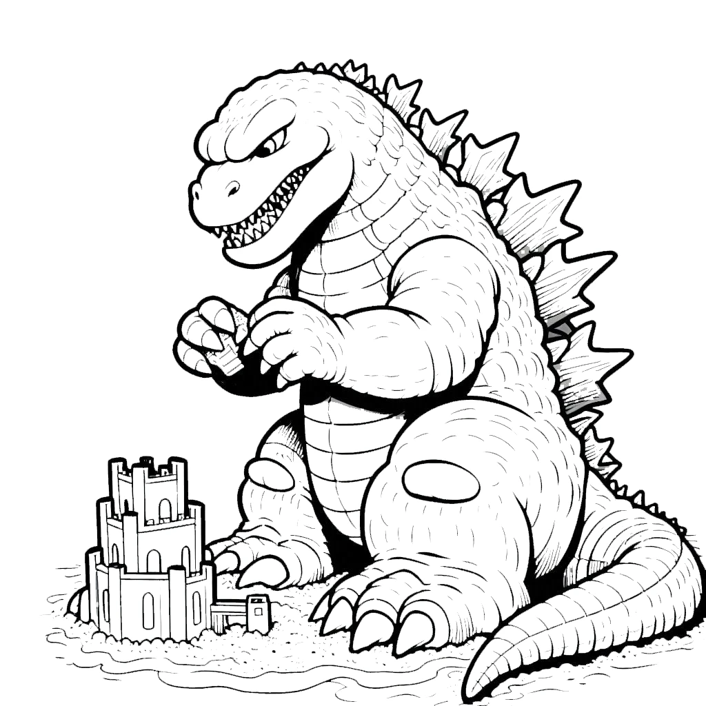 coloriage Godzilla pour enfants à imprimer 1