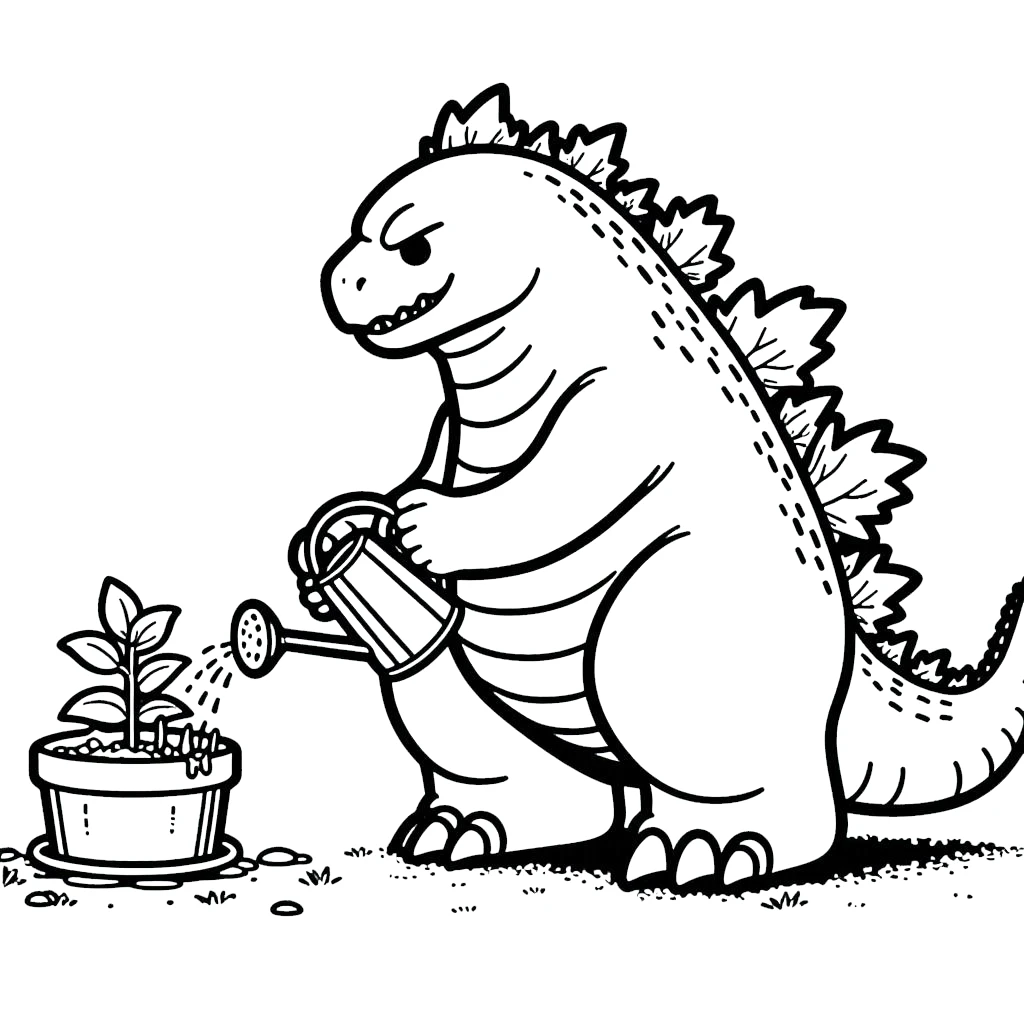 coloriage Godzilla en ligne pour enfant