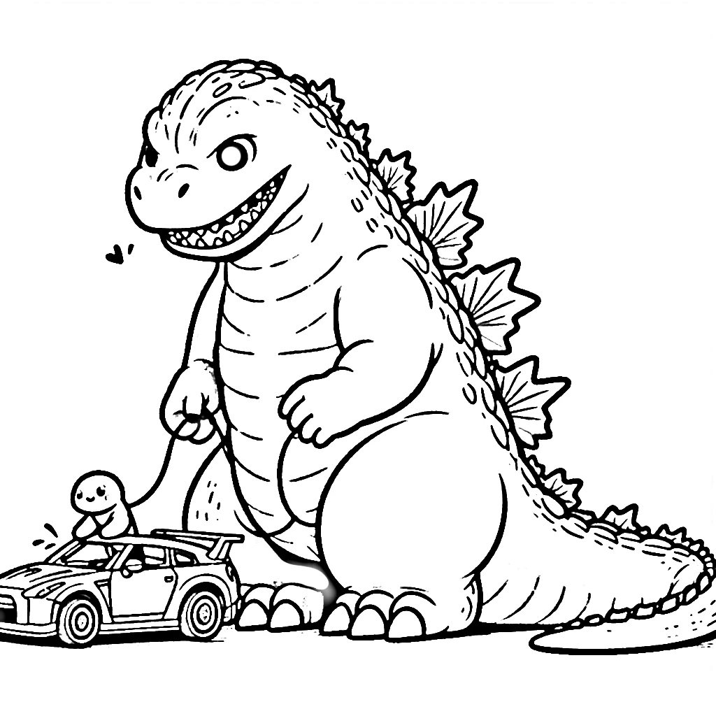 imprimer coloriage Godzilla pour enfant