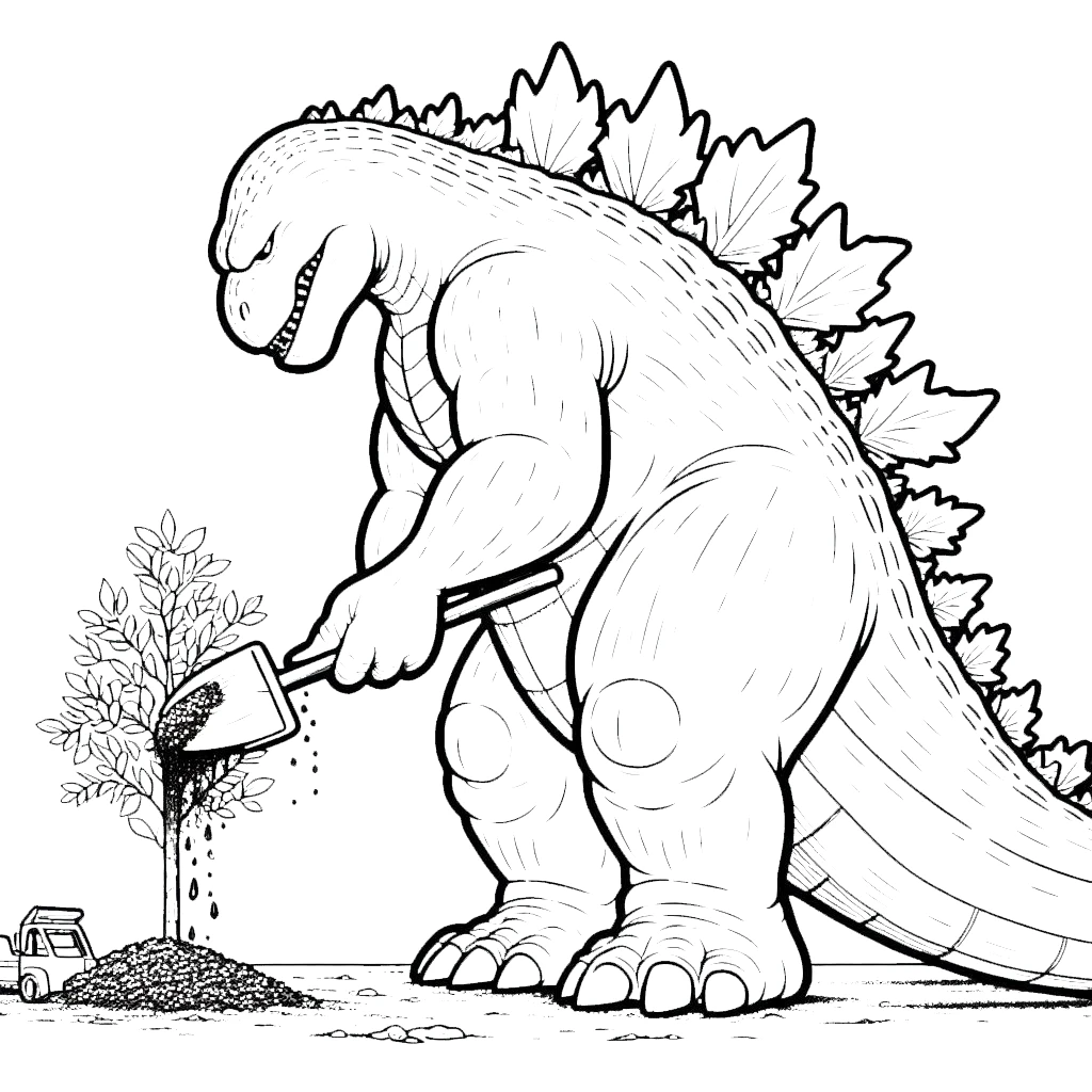 coloriage Godzilla et apprentissage