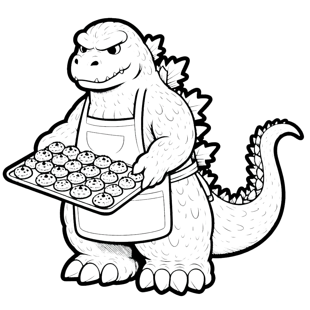 coloriage Godzilla à imprimer pour enfant de 7 ans