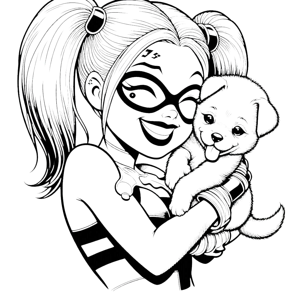 coloriage Harley Quinn educatif pour enfant