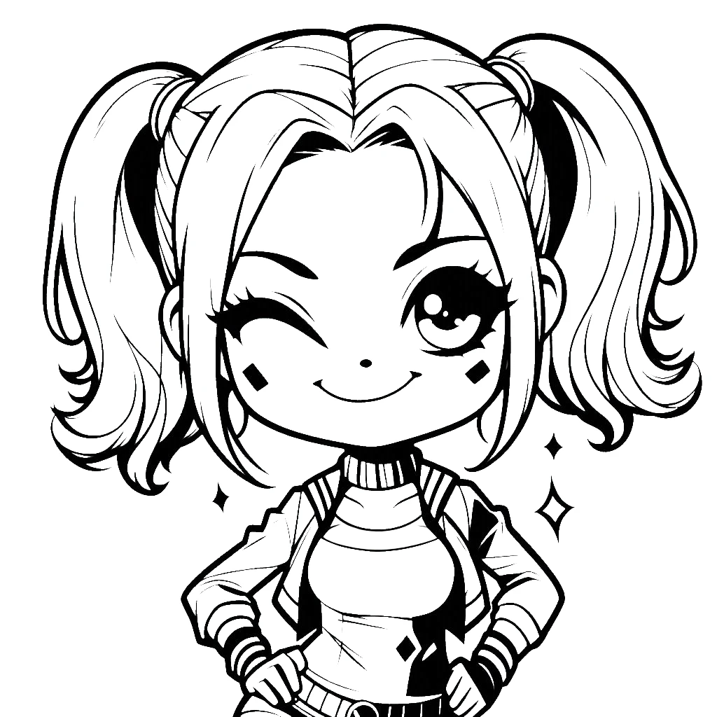 imprimer coloriage Harley Quinn pour enfant