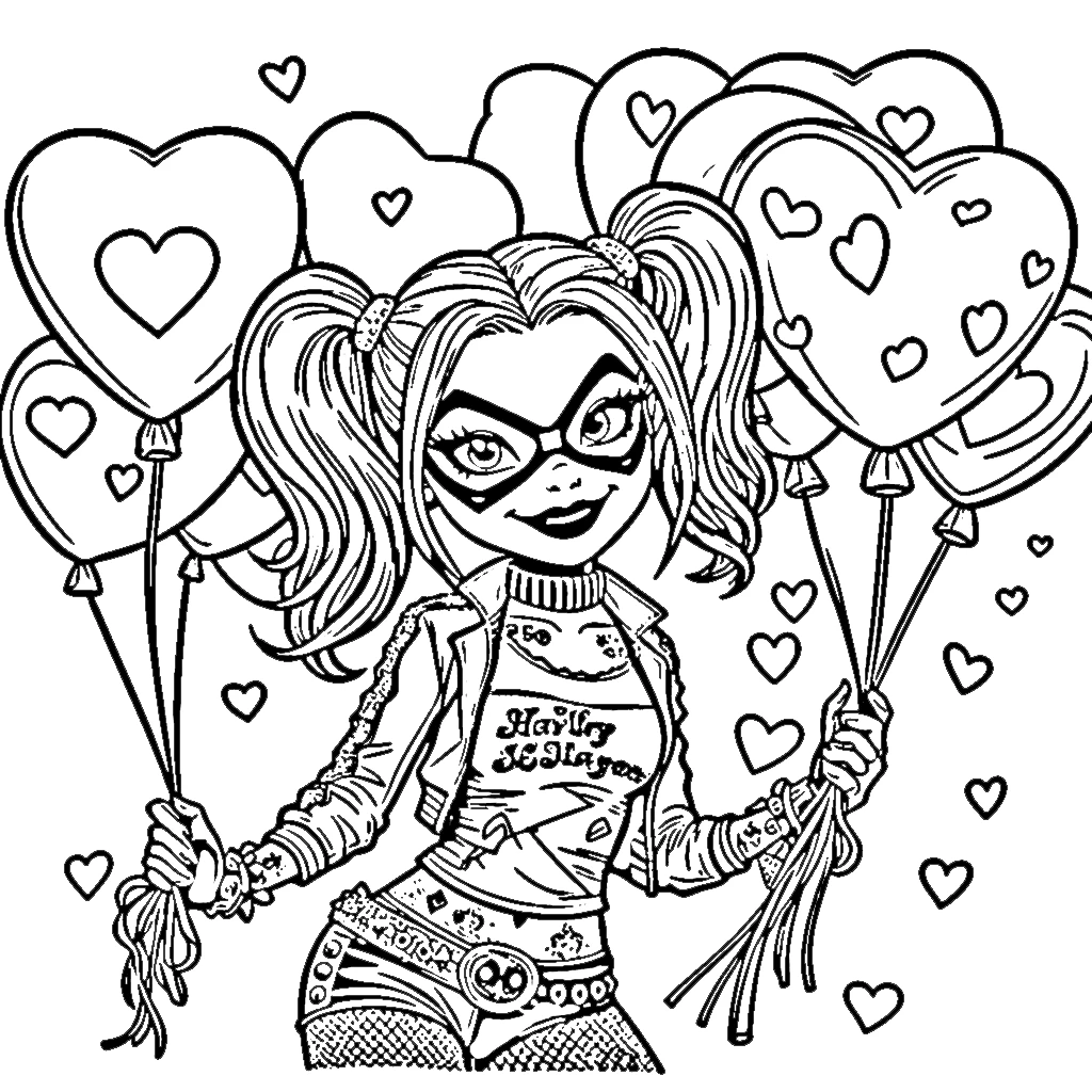 coloriage Harley Quinn a dessiner en ligne