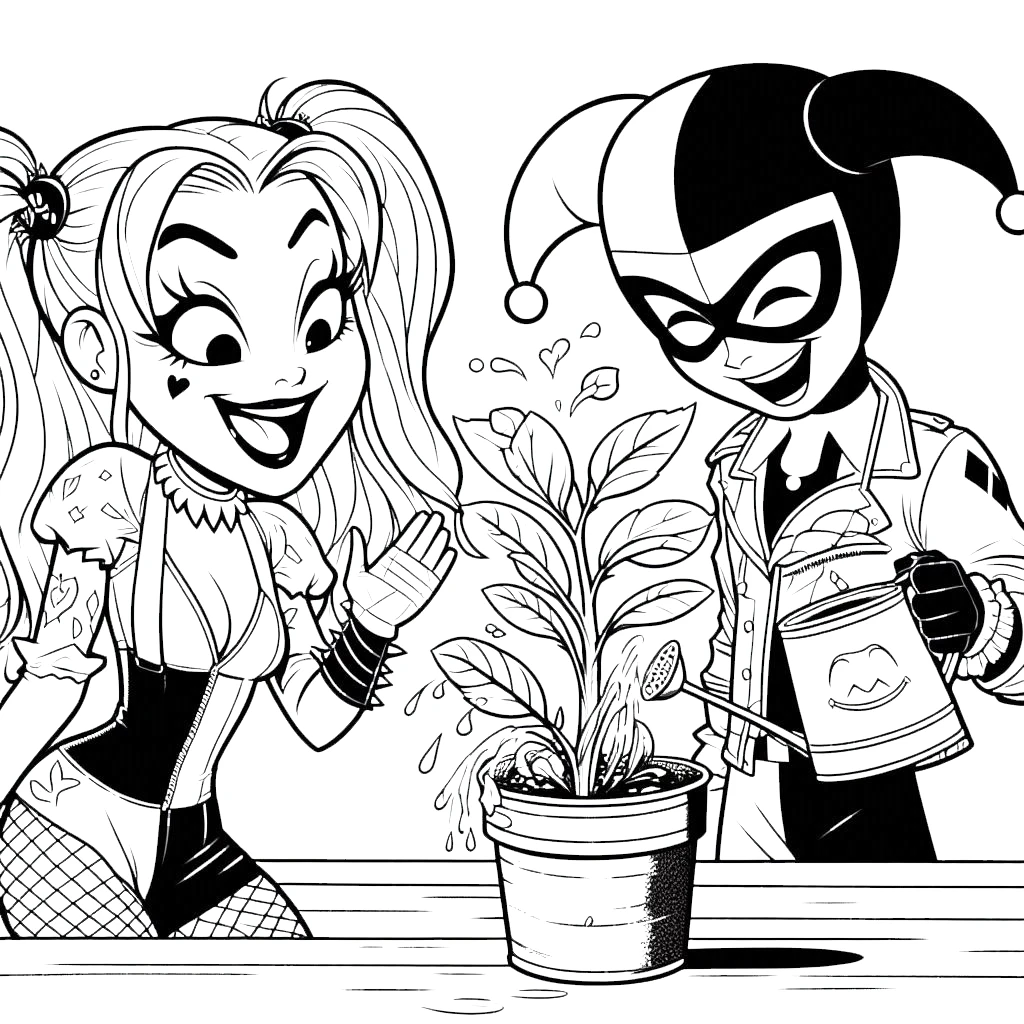 coloriage Harley Quinn pour enfants à imprimer 1