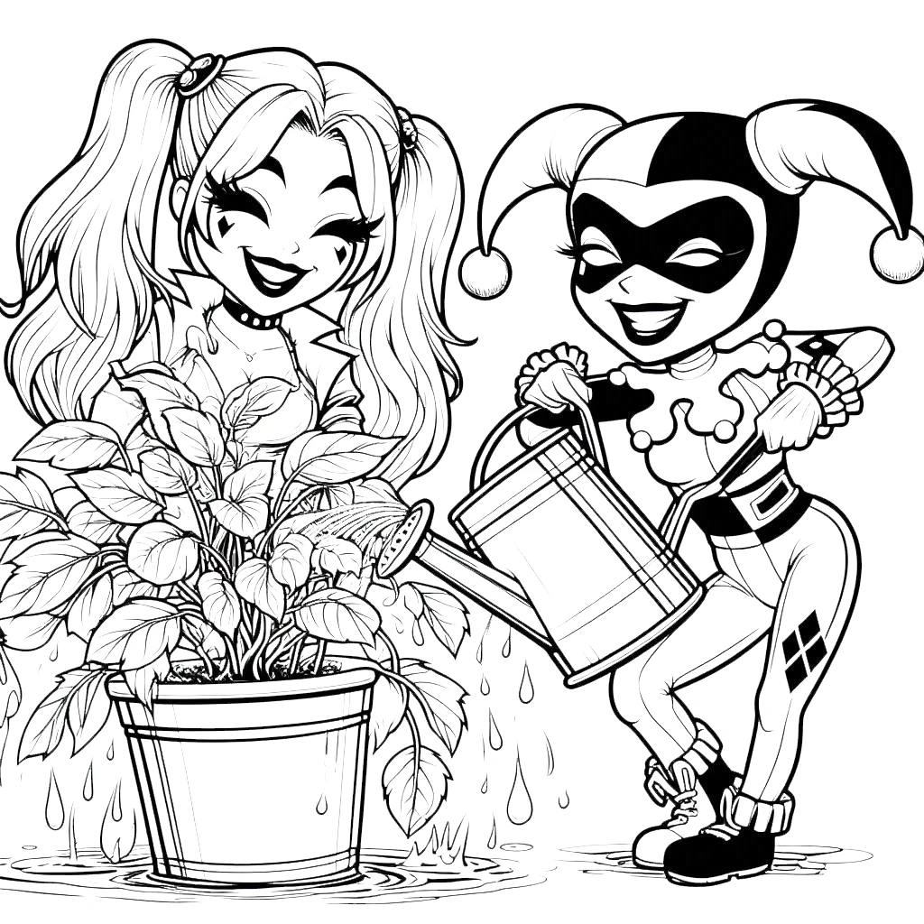 coloriage Harley Quinn pour enfant a imprimer gratuit